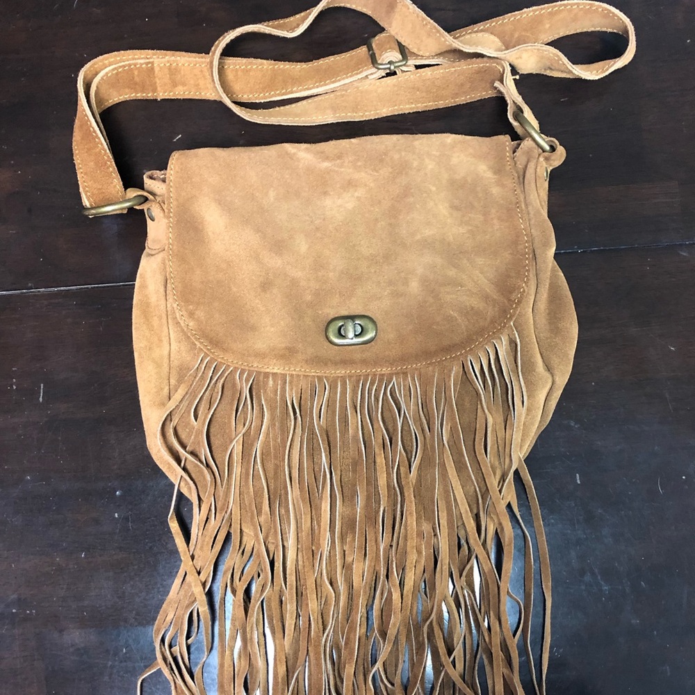 Suede Ecote tassel purse